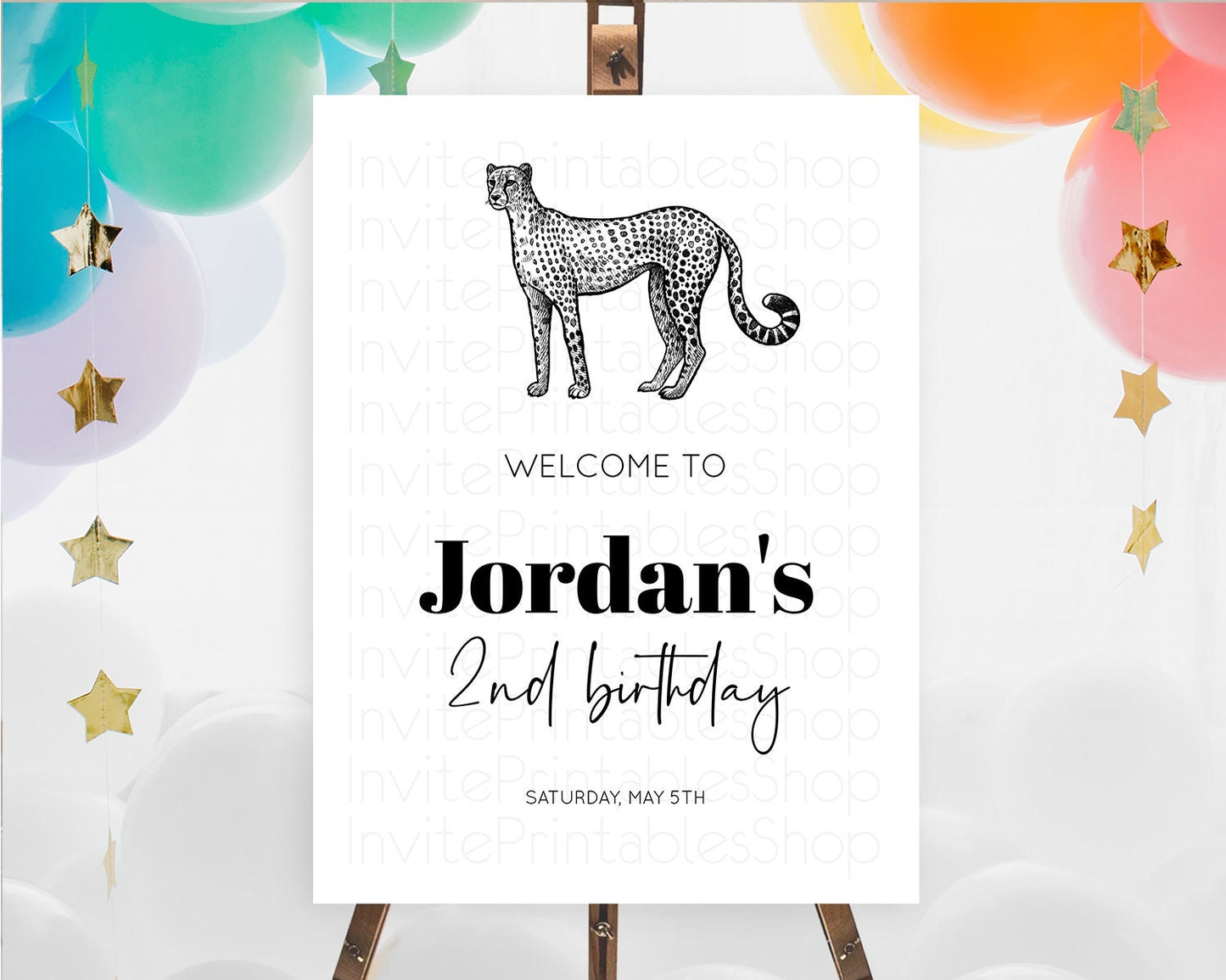 Cheetah Welcome Sign Cheetah Welcome Board Cheetah Party Welcome Poster Safari Adventure Decor Cheetah First Birthday Welcome Sign D10290