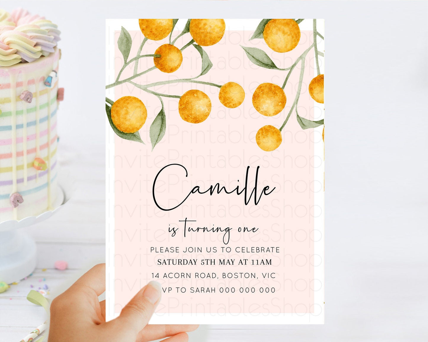 Secret Garden Invitation Wildflower Birthday Invitation Pastel Flowers Invite Enchanted Garden Boho Floral 3rd 2nd First Birthday D11037