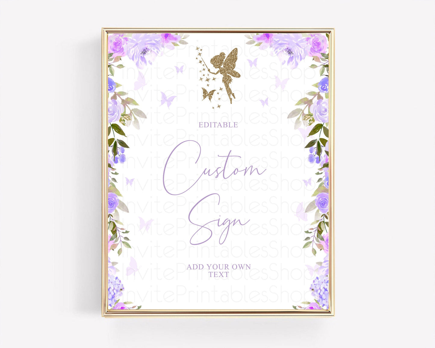 Fairy Sign Enchanted Garden Table Sign Décor Pastel Floral Butterfly Party Secret Garden Birthday Baptism Baby Shower Bridal Shower D10910