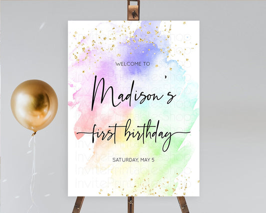 Editable Pastel Welcome Sign Pastel Rainbow Welcome Sign Colorful Rainbow Co