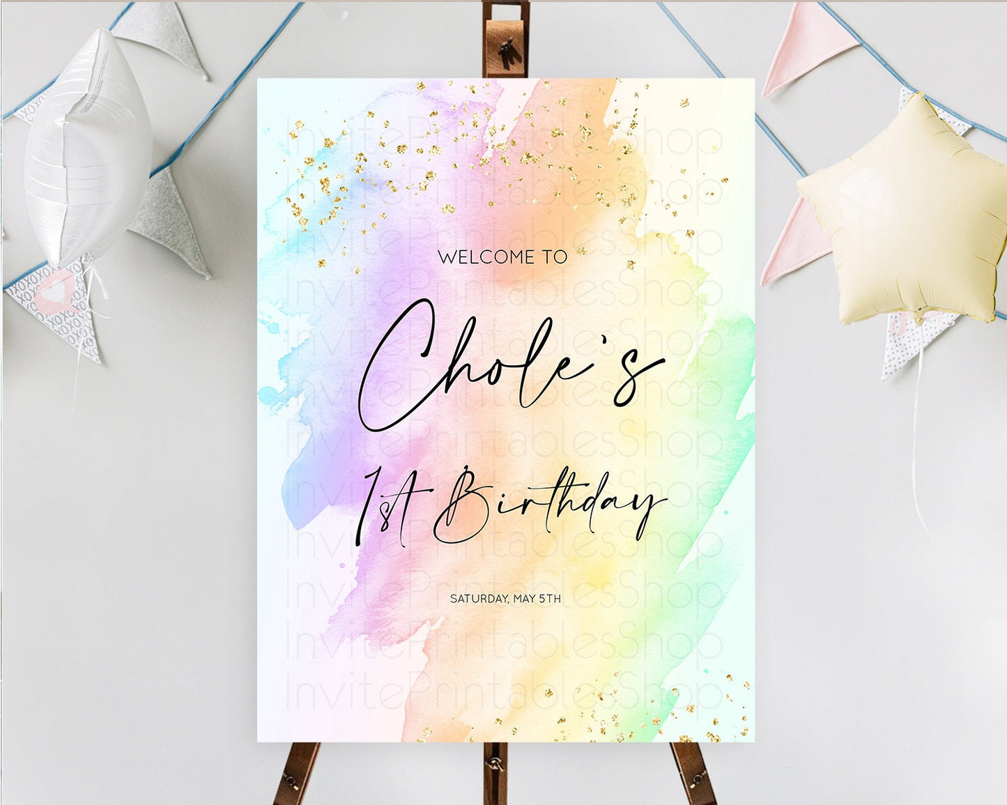 Editable Pastel Welcome Sign Pastel Rainbow Welcome Sign Colorful Rainbow Co