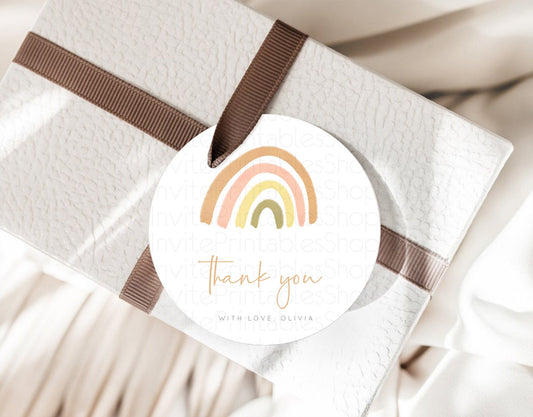 Editable Pastel Rainbow Thank You Tags Boho Rainbow Thank You Gift Tags Rain