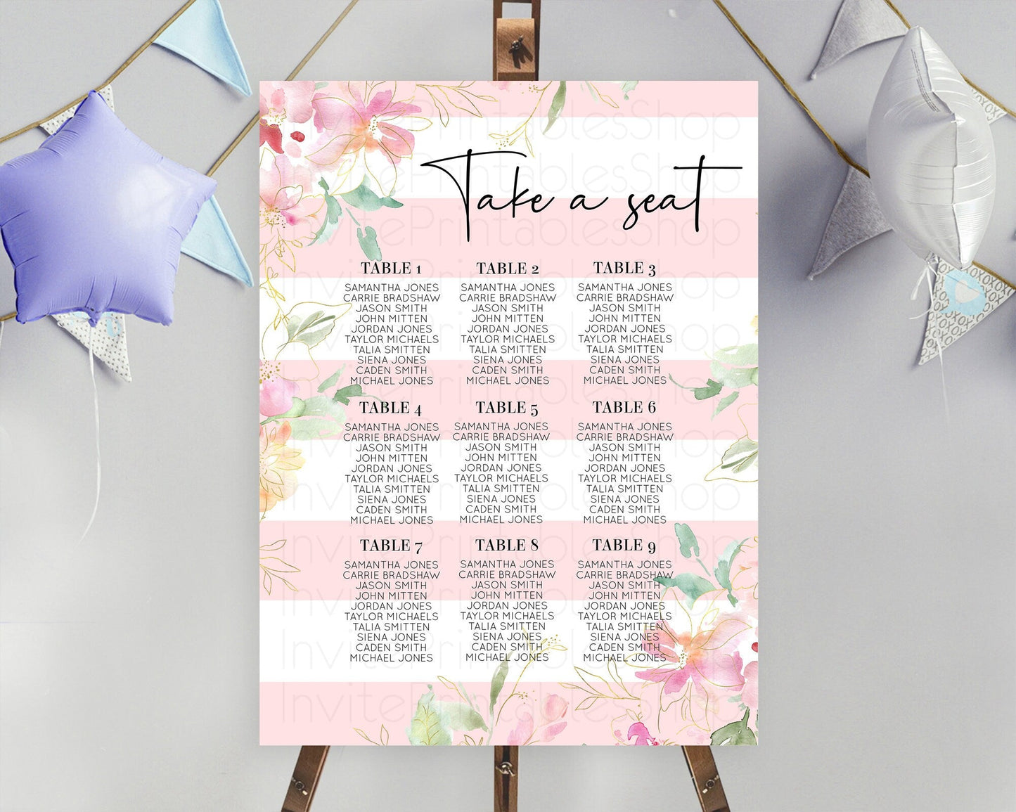 Secret Garden Seating Chart Wildflower Seating Chart Pastel Flowers Seating Chart Enchanted Garden Boho Floral Take A Seat Decor D10300