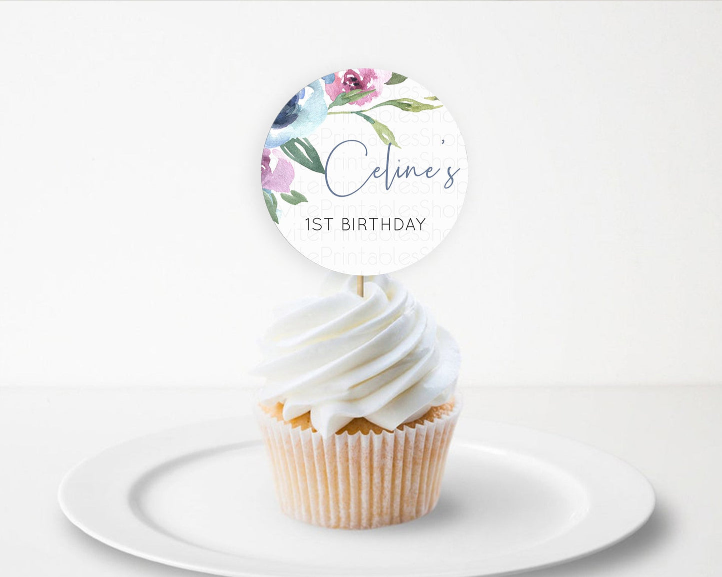 Secret Garden Cupcake Toppers Wildflower Cupcake Toppers Pastel Flowers Cupcake Toppers Enchanted Garden Boho Floral First Birthday D10780