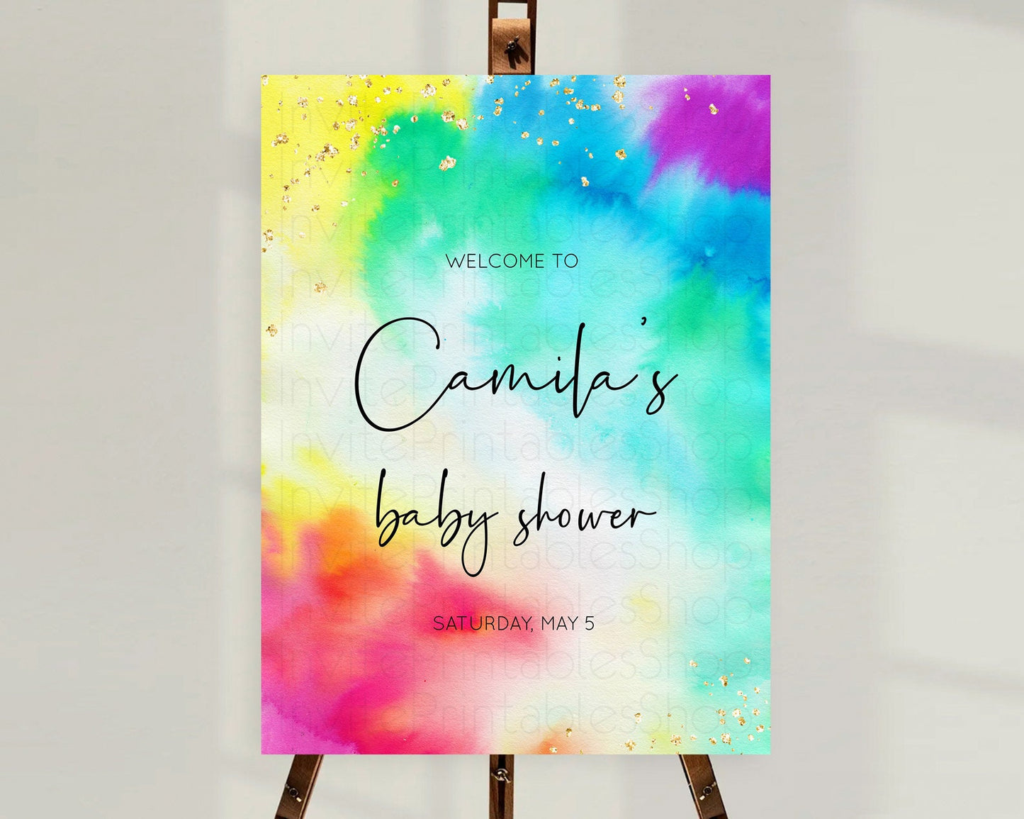 Tie Dye Baby Shower Welcome Board Rainbow Tie Dye Welcome Sign Pastel Welcome Poster Colorful Pastel Welcome Rainbow Tie Dye Sign D10462