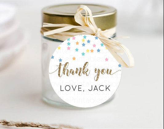 Editable Star Thank You Gift Tags Pastel Stars Thank You Tags Shooting Star