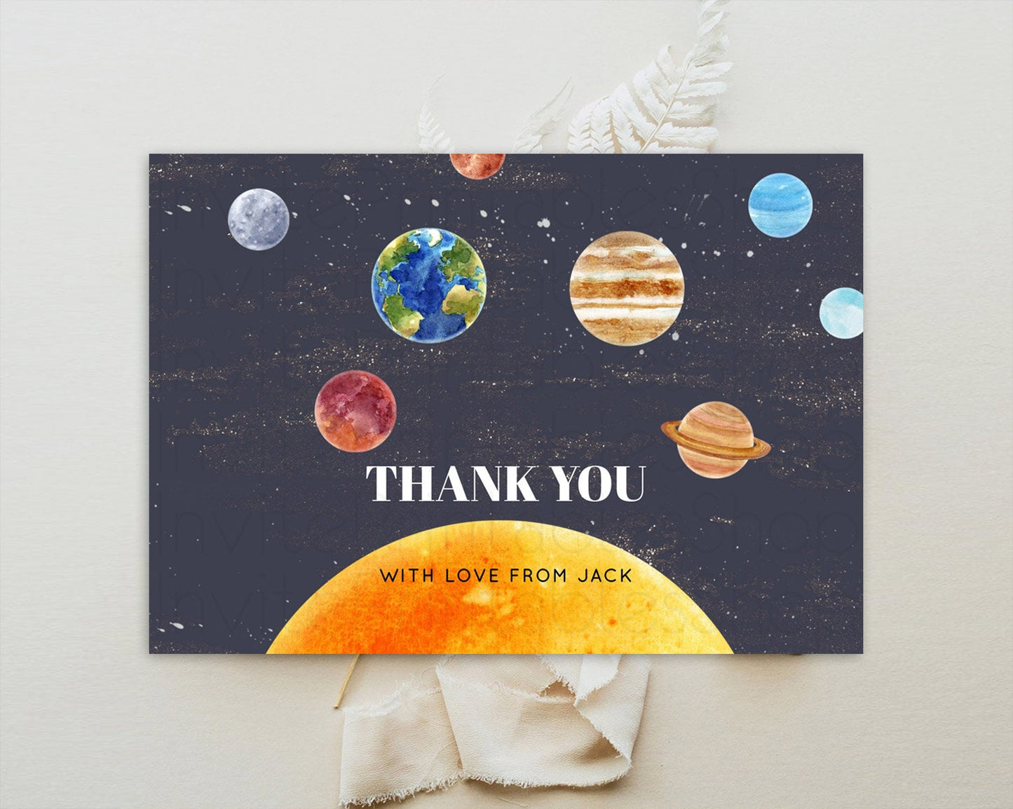 Space Thank You Space Thank You Card First Trip Around the Sun Thank You Card Planets Solar System First Birthday Thank You Cards D10430