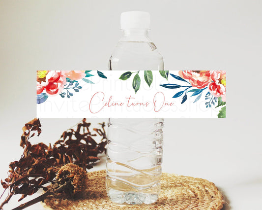 Editable Wildflower Water Label Template Secret Garden Water Label Pastel Fl