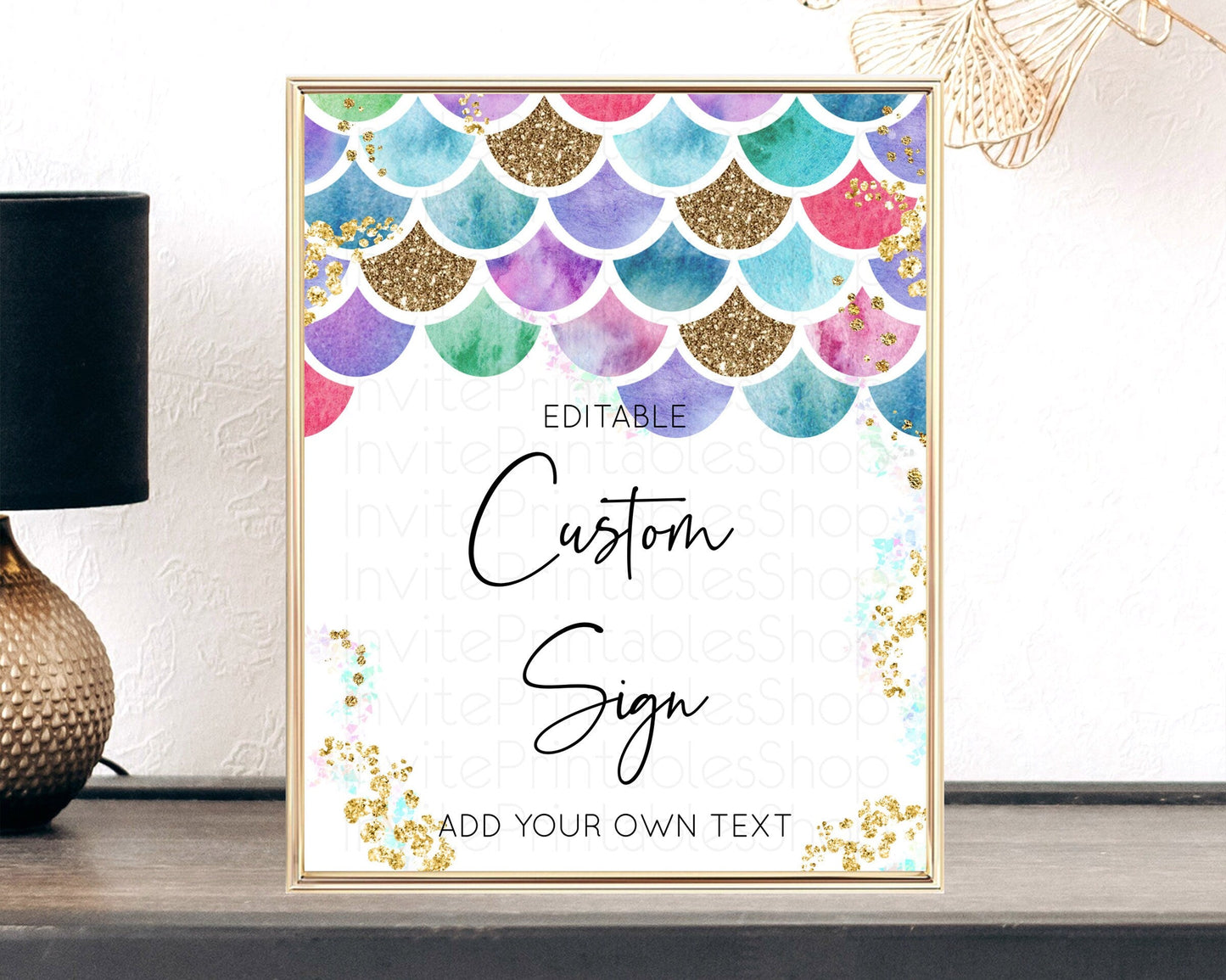 Mermaid Sign Sea Table Sign Decor Colorful Pastel Mermaid Under The Sea Pool Party 1st Birthday Baptism Baby Shower Bridal Shower D10581