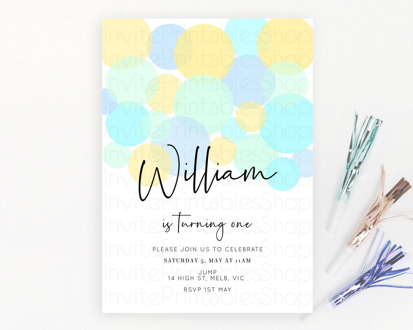 Pastel Birthday Invitation Pastel Confetti Birthday Invitation Bubbles Invitation Colorful Rainbow Confetti 2nd 1st First Birthday 100206