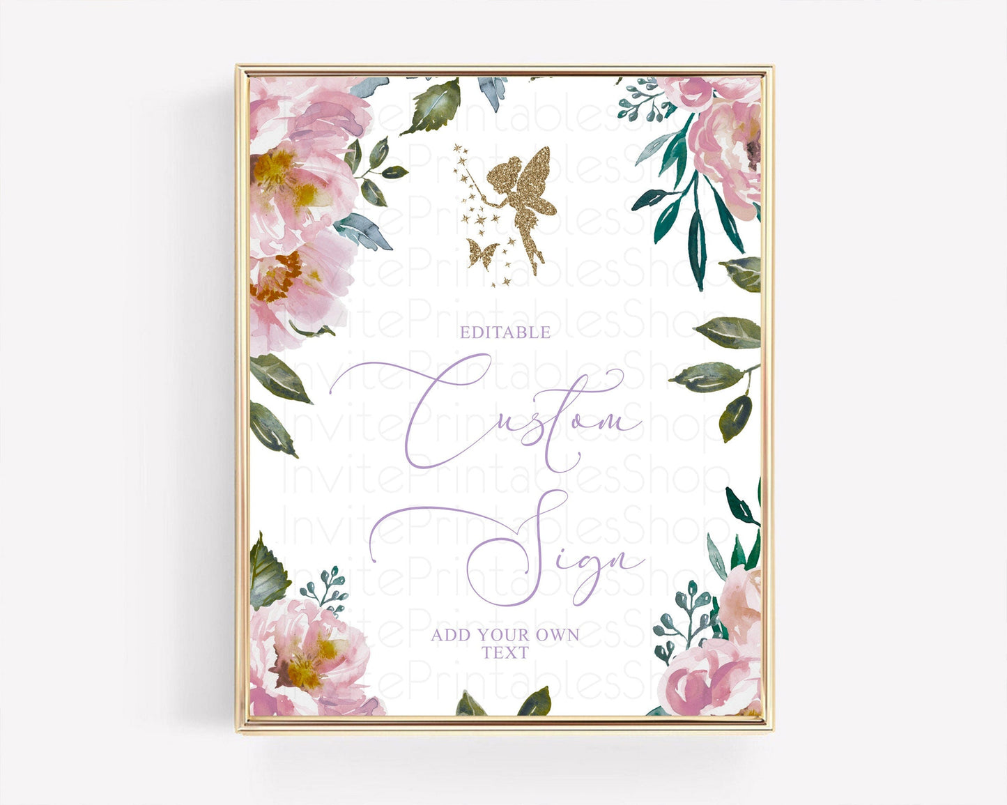 Fairy Sign Enchanted Garden Table Sign Decor Pastel Floral Butterfly Party Secret Garden Birthday Baptism Baby Shower Bridal Shower D10727