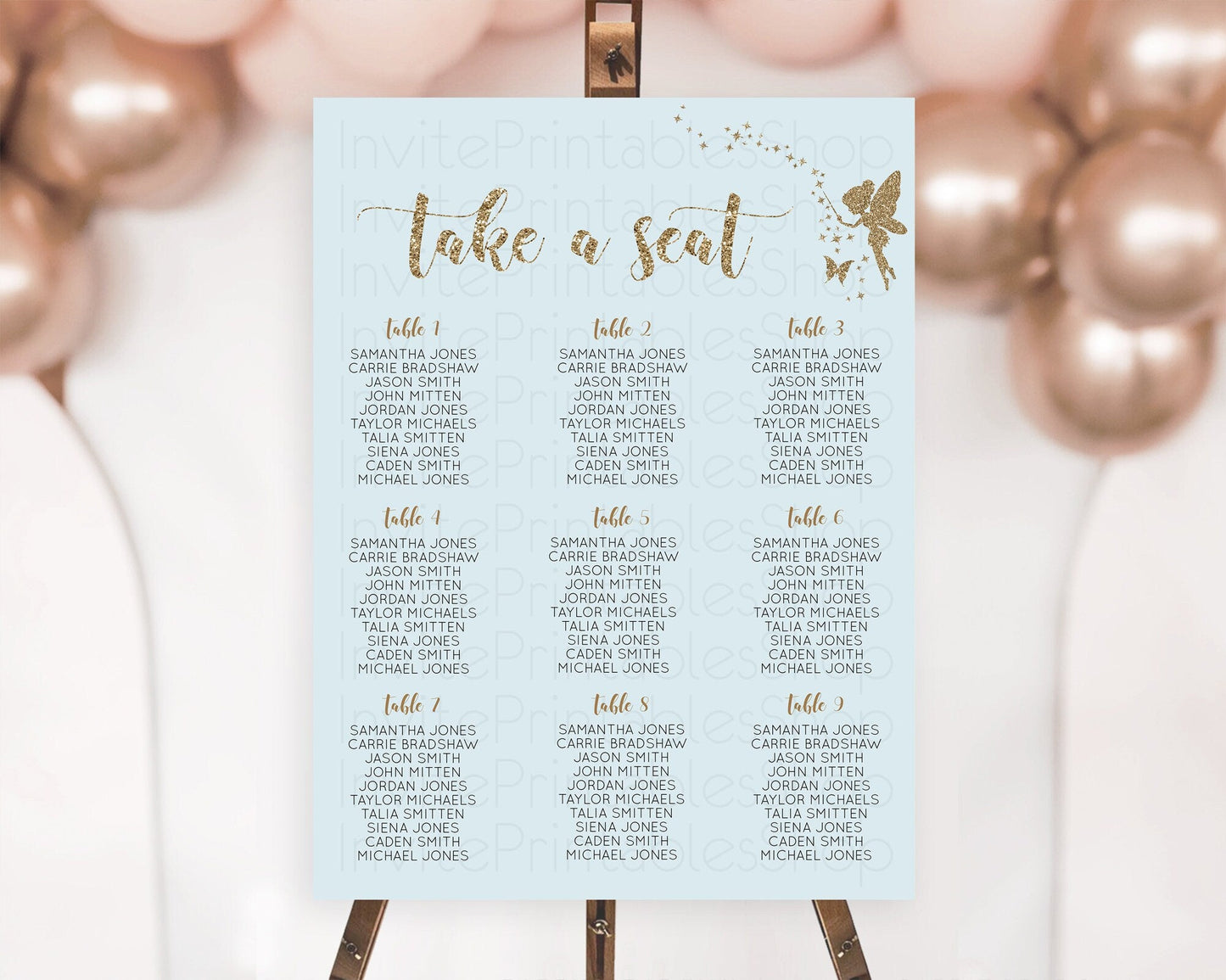 Fairy Seating Chart Pastel Fairy Seating Chart Fairy Tea Party Fairy Garden Seating Sign Enchanted Garden Floral Butterfly Decor D10907