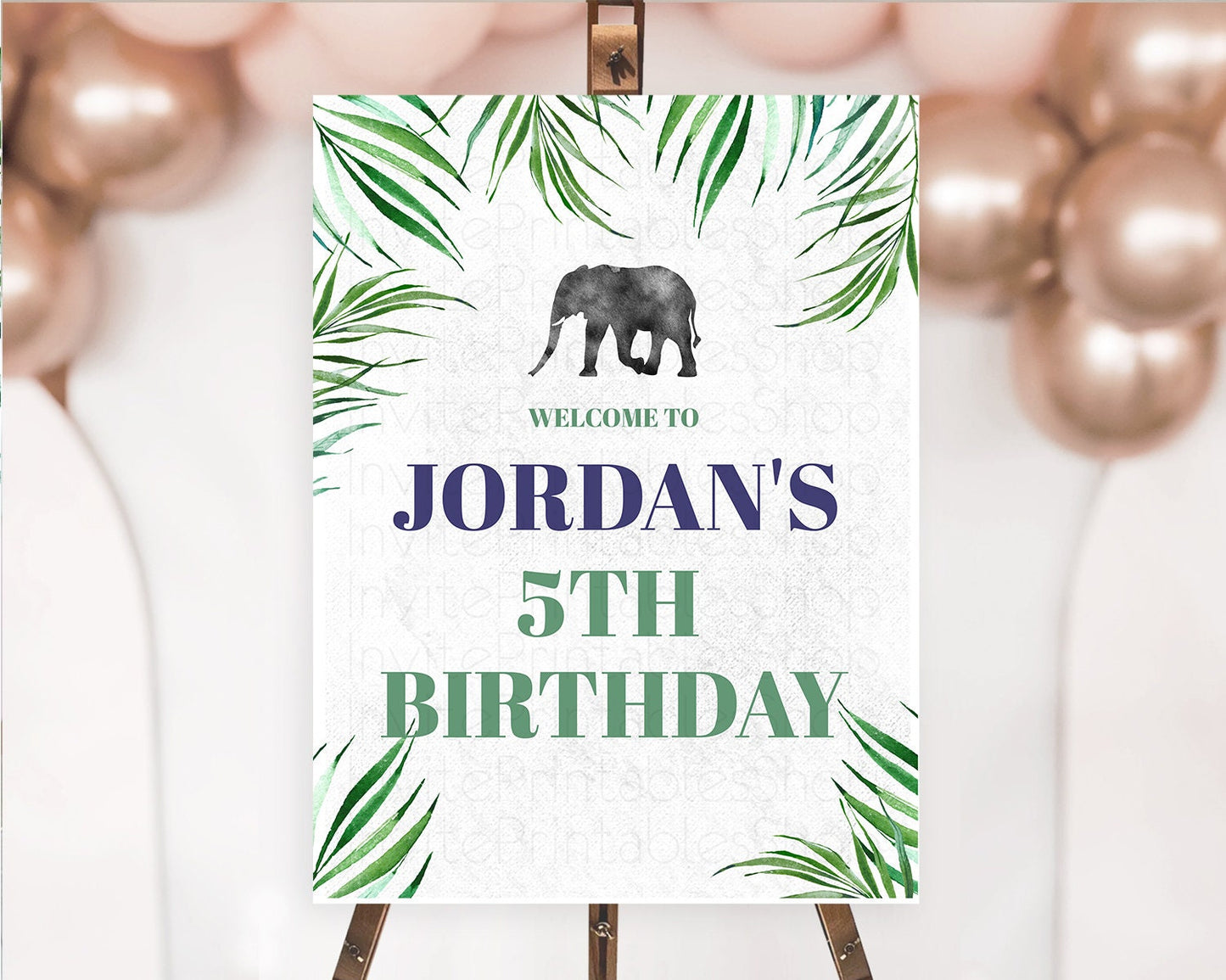 Elephant Welcome Sign Elephant Welcome Board Elephant Party Welcome Poster Safari Party Decor Elephant First Birthday Welcome Sign D10842