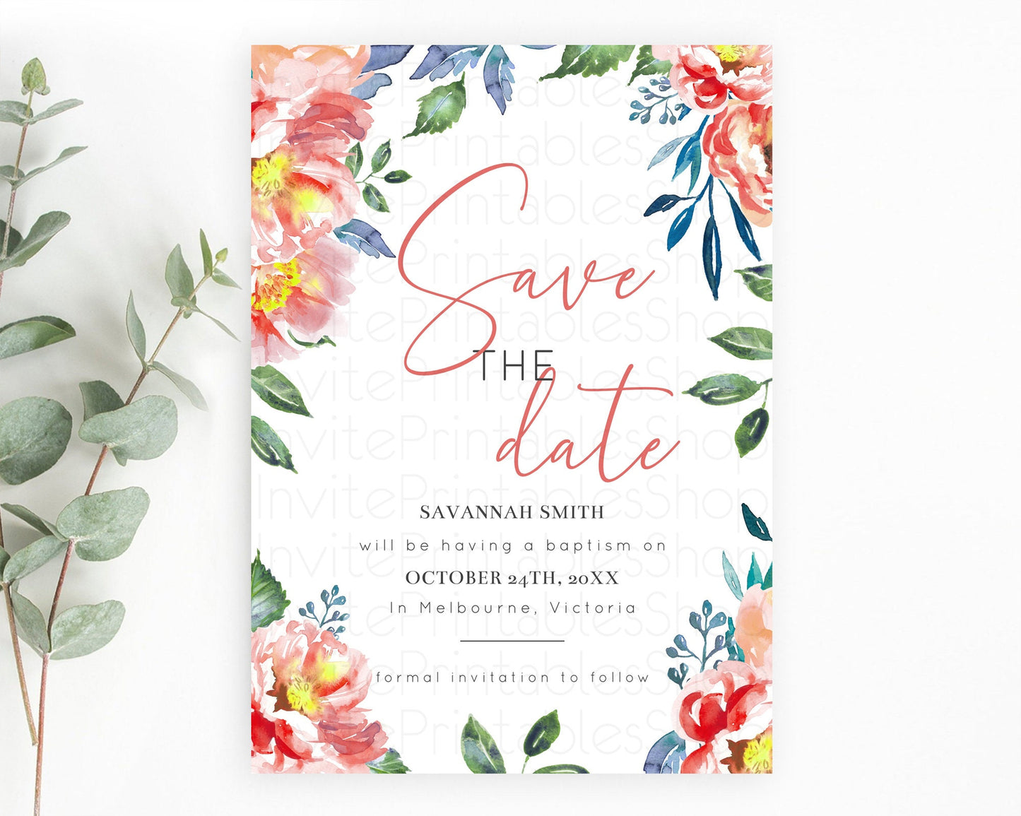 Wildflower Save The Date Template Secret Garden Save The Date Pastel Floral Garden Party Boho Flowers Birthday Baby Shower Wedding D10751