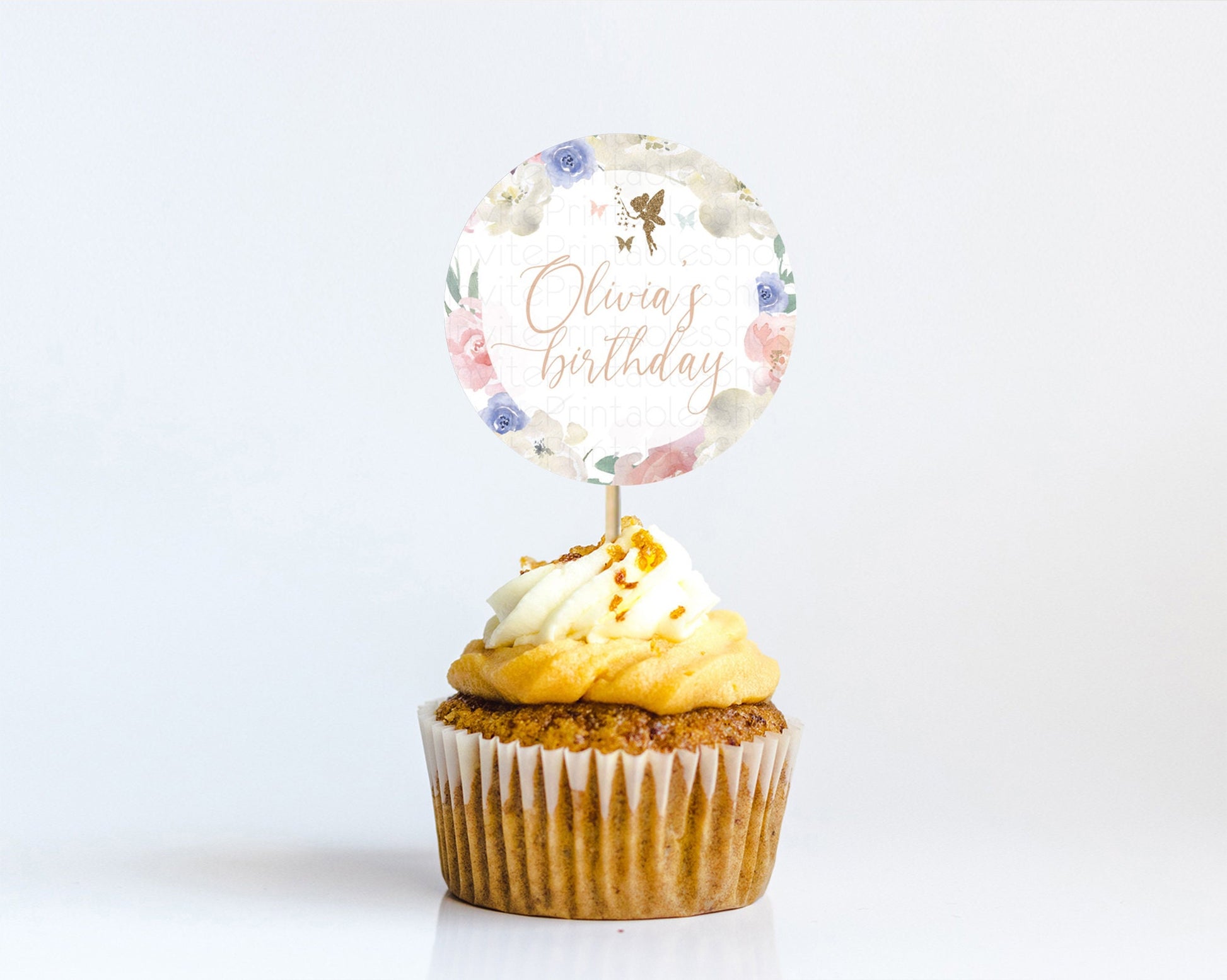 Editable Fairy Cupcake Toppers Pastel Fairy Cupcake Toppers Fairy Floral Gar