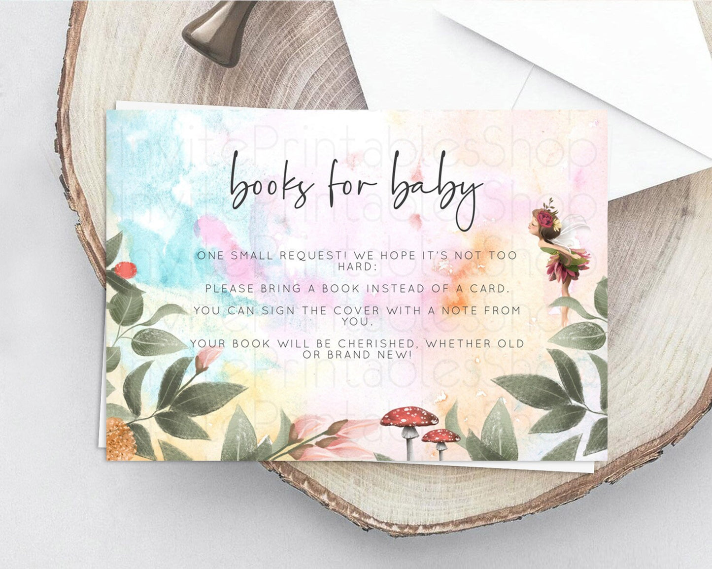 Fairy Books For Baby Card Fairy Book Insert Enchanted Garden Fairy Book Card Pastel Floral Butterfly Cards Secret Garden Book Poem D10555