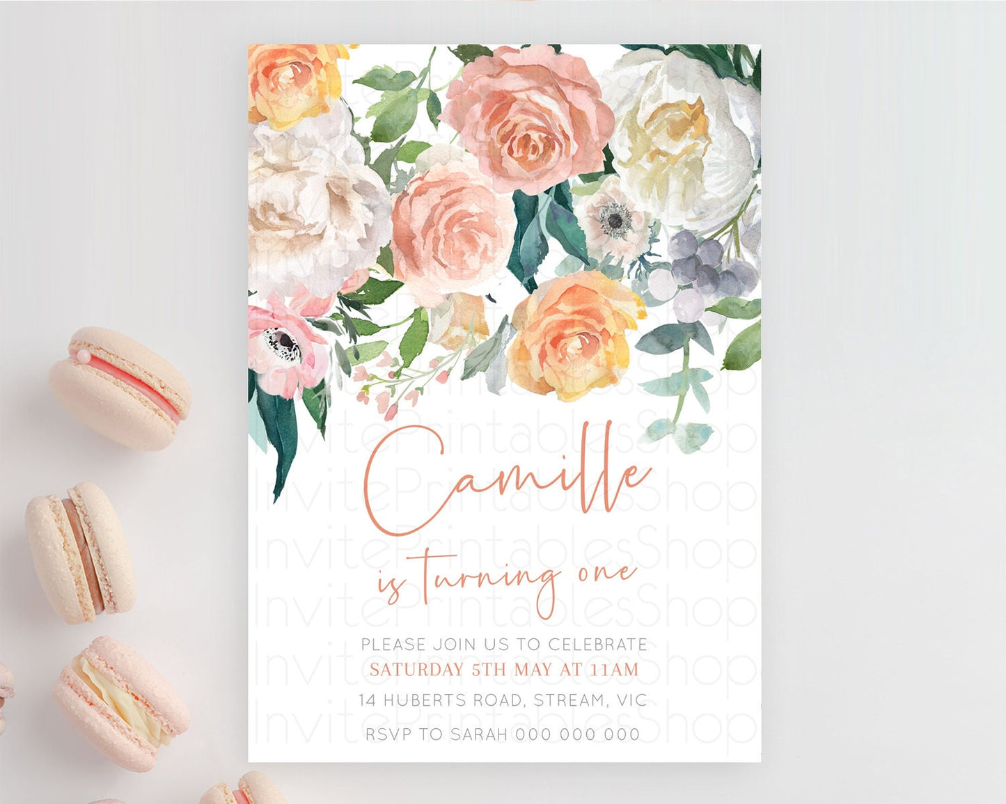 Secret Garden Invitation Wildflower Birthday Invitation Pastel Flowers Invite Enchanted Garden Boho Floral 3rd 2nd First Birthday D10717