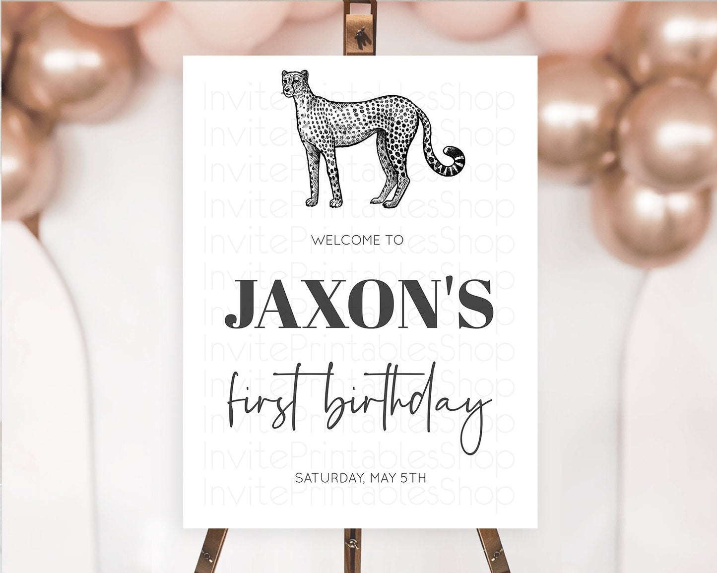 Cheetah Welcome Sign Cheetah Welcome Board Cheetah Party Welcome Poster Safari Adventure Decor Cheetah First Birthday Welcome Sign D10290