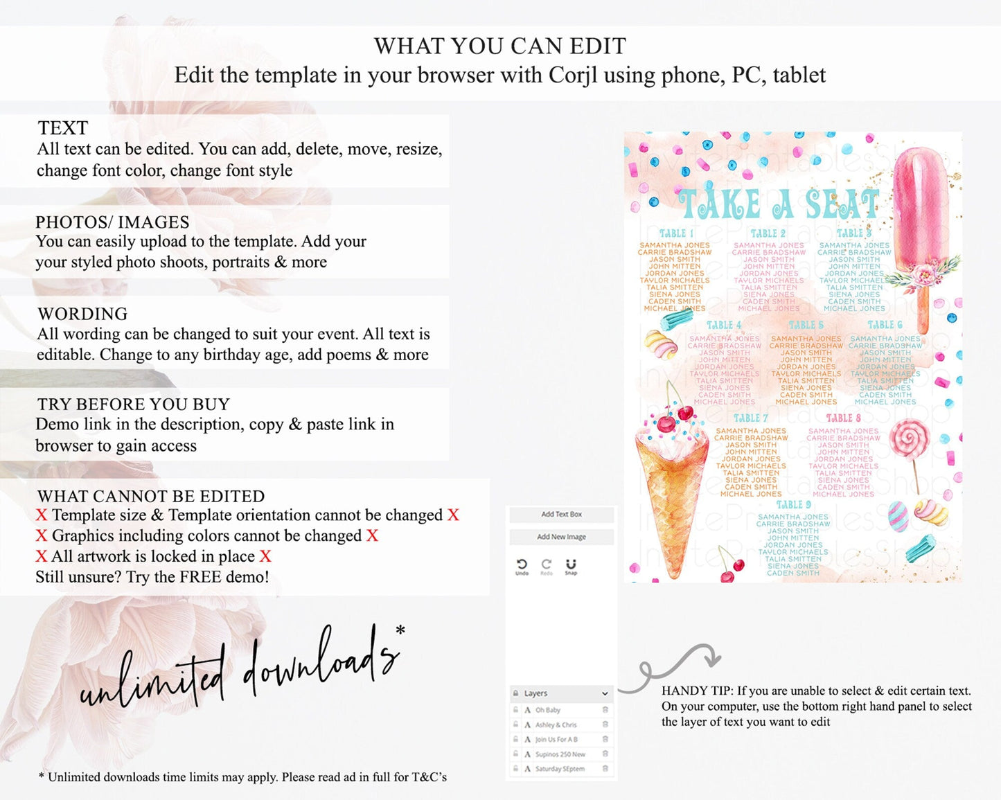 Ice Cream Seating Chart Sweet Candy Seating Chart Here's The Scoop Seating Sign Pastel Candy Seating Sign Candy Decor Sweet Candy D10554