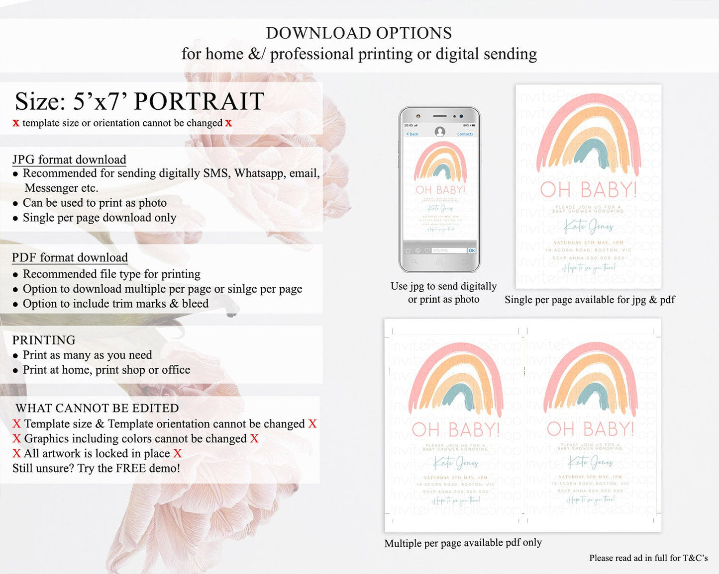 Pastel Rainbow Baby Shower Invitation Pastel Rainbow Invitation Rainbow Baby Invitation Pastel Invitation Boho Rainbow Invitation D10351