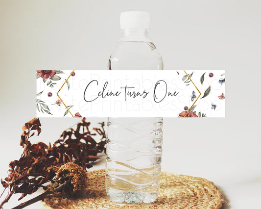 Editable Wildflower Water Label Template Secret Garden Water Label Pastel Fl