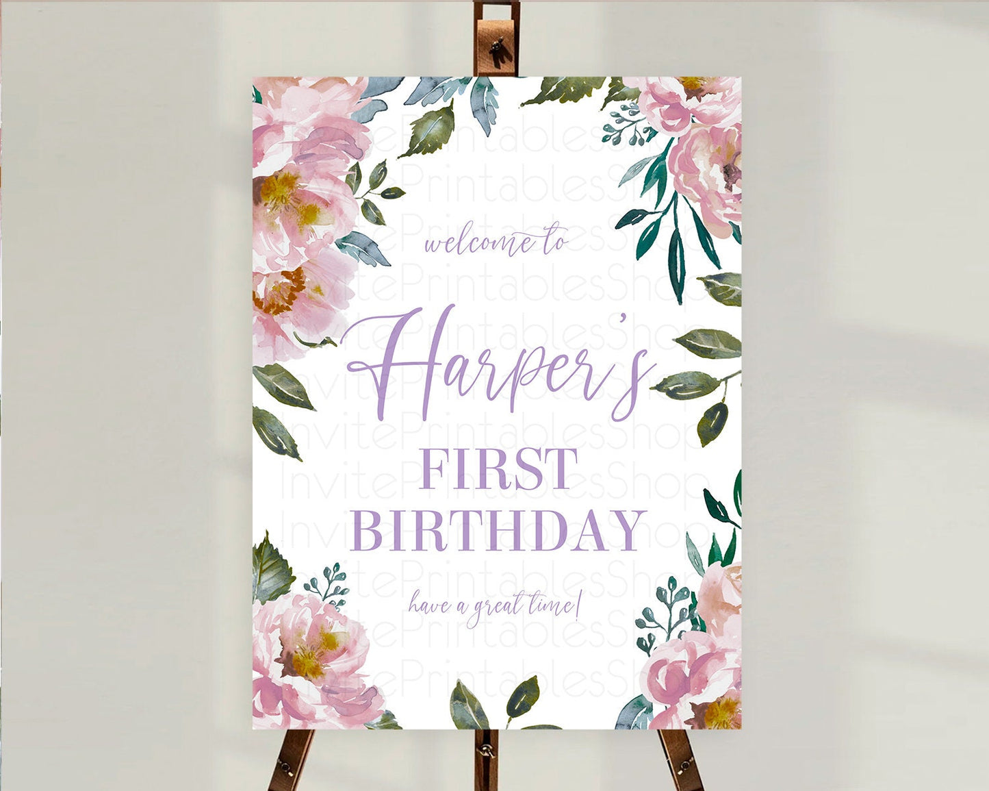 Secret Garden Welcome Sign Wildflower Welcome Board Pastel Flower Garden Welcome Poster Boho Wildflower First Birthday Welcome Sign D10729