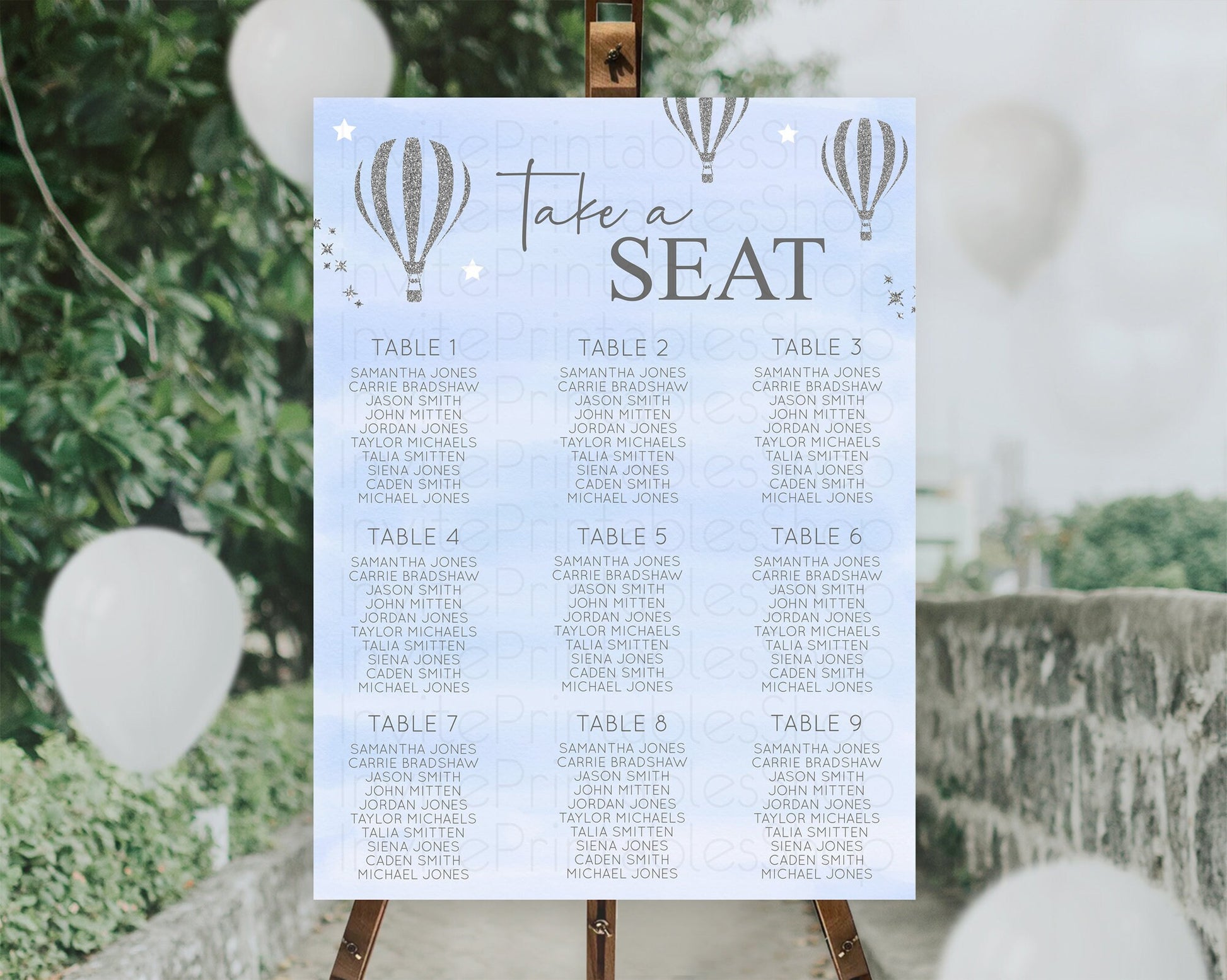Editable Hot Air Balloon Seating Chart Hot Air Balloon Seating Chart Adventu