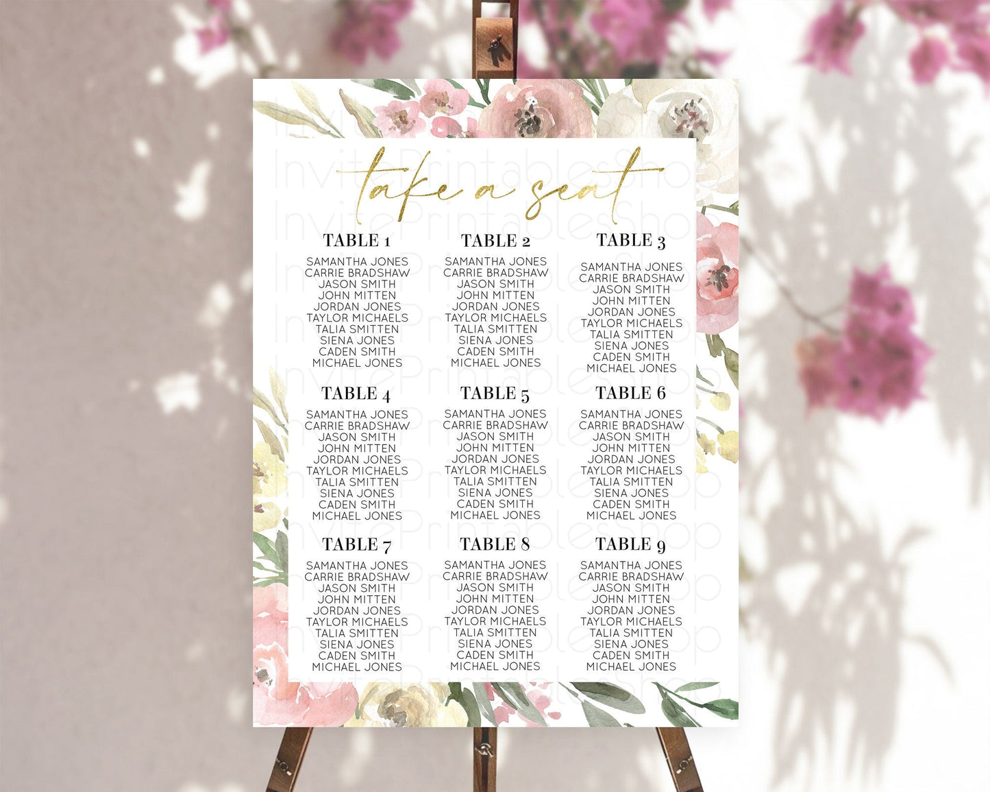 Secret Garden Seating Chart Wildflower Seating Chart Pastel Flowers Seating Chart Enchanted Garden Boho Floral Take A Seat Decor D10202