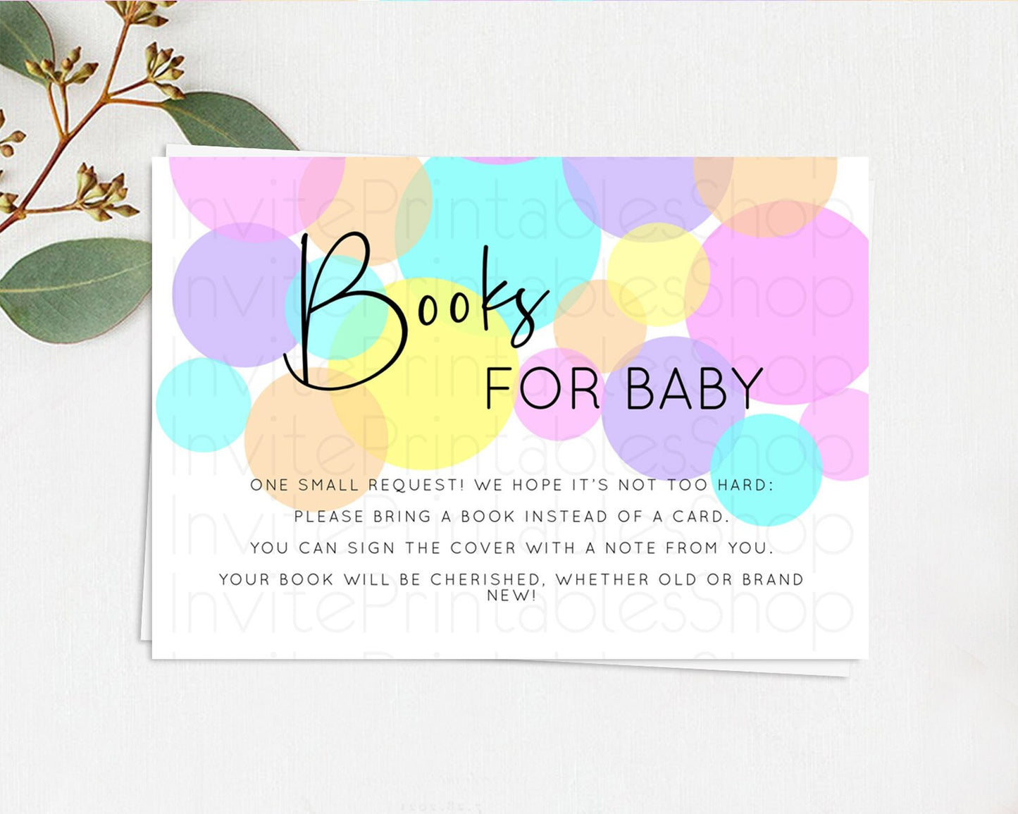 Rainbow Books For Baby Card Pastel Sprinkles Book Insert Pastel Rainbow Confetti Book Card Colorful Bubbles Pastel Book Poem Request D10406