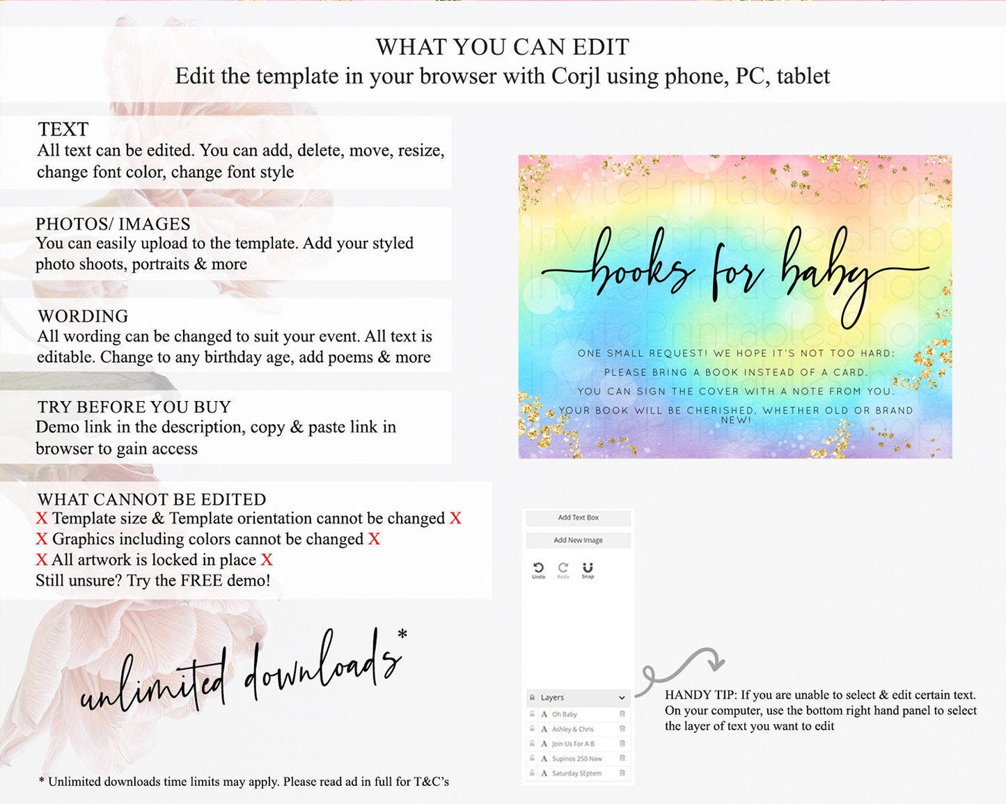 Tie Dye Books For Baby Card Rainbow Tie Dye Book Insert Pastel Rainbow Watercolor Book Card Tie Dye Colors Guests Book Poem Request D10568