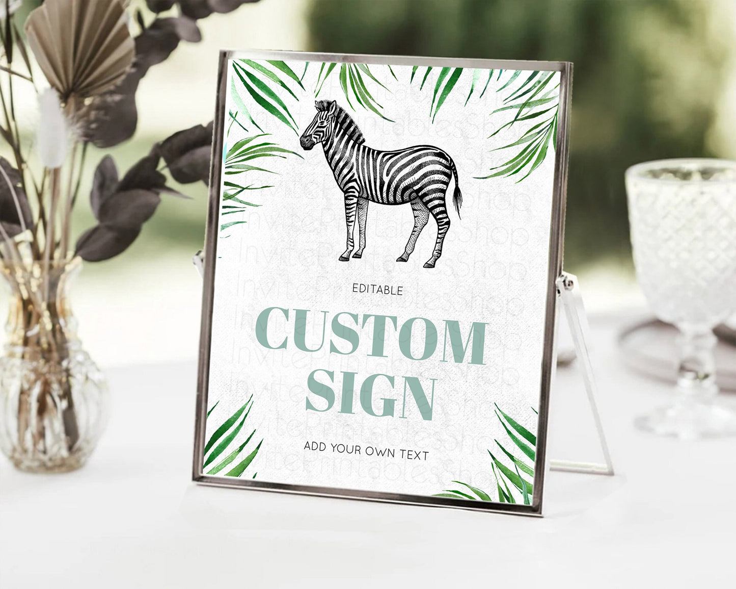 Zebra Sign Zebra Table Sign Decor Zebra Party Sign Template Safari Adventure Zebra Minimal Theme 1st Birthday Baptism Baby Shower D10844