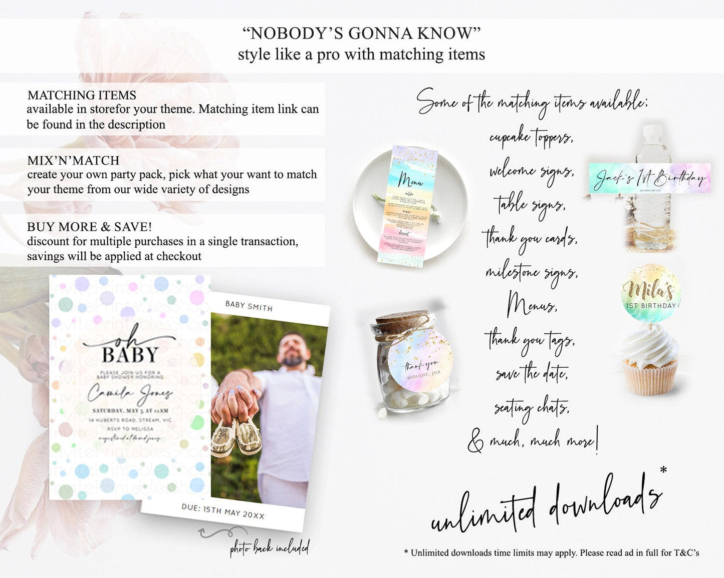 Pastel Rainbow Baby Shower Invitation Pastel Confetti Invitation Sprinkles Bubbles Invitation Colorful Rainbow Confetti Theme D10135