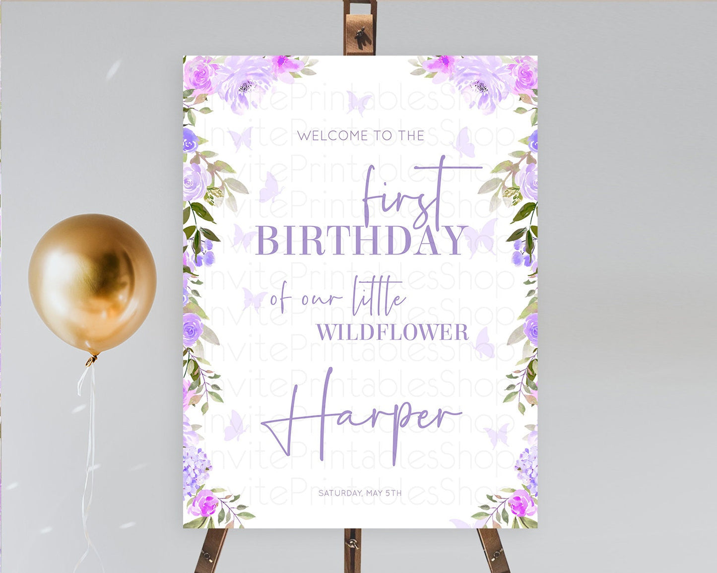 Secret Garden Welcome Sign Wildflower Welcome Board Pastel Flower Garden Welcome Poster Boho Wildflower First Birthday Welcome Sign D10719