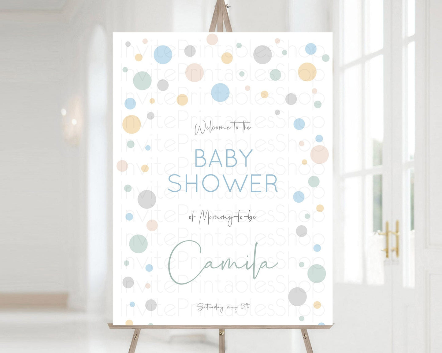 Editable Rainbow Baby Shower Welcome Sign Pastel Welcome Board Pastel Rainbo