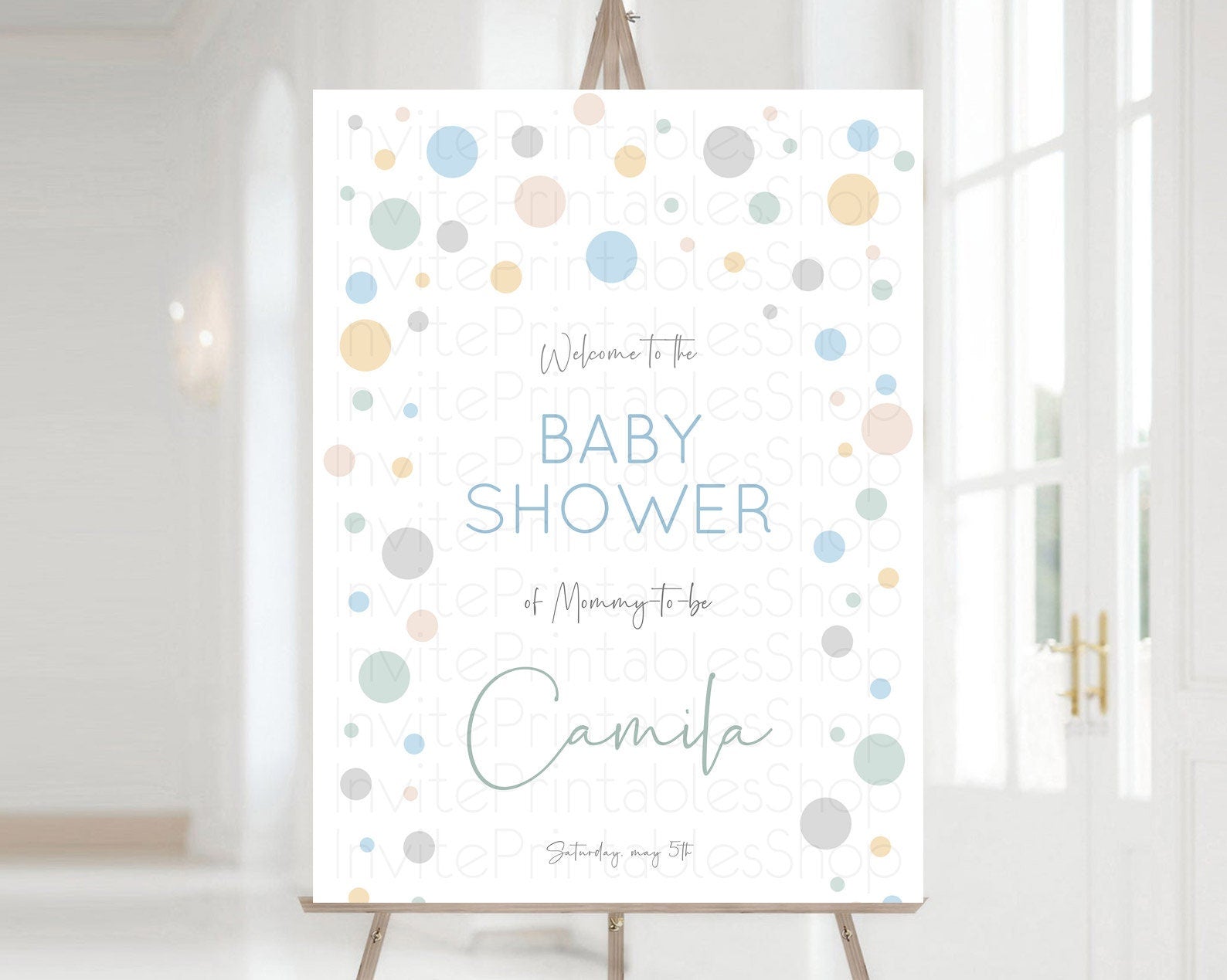Editable Rainbow Baby Shower Welcome Sign Pastel Welcome Board Pastel Rainbo