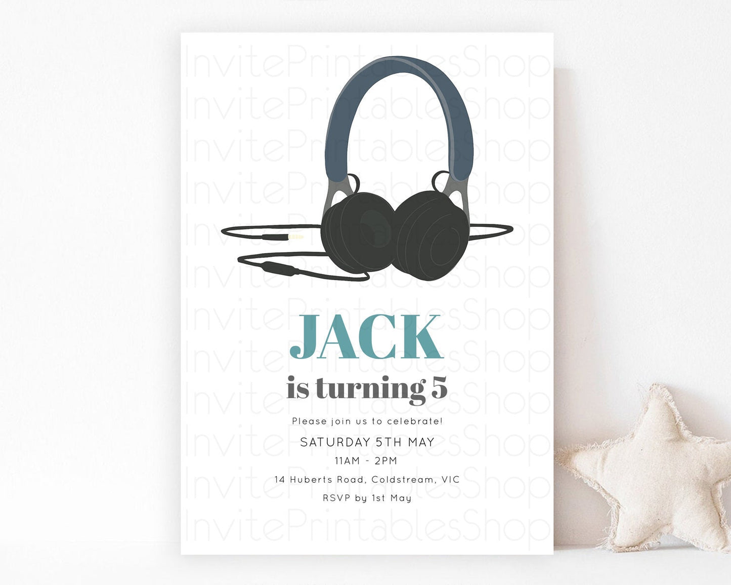 DJ Birthday Invitation DJ Headphones Birthday Invitation Zoom Party Invitation Techno House Dance Music Club Disco Electro Party D10871