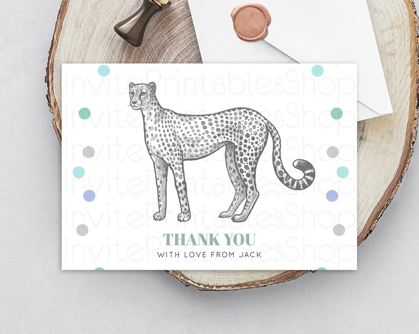 Cheetah Thank You Cheetah Thank You Card Cheetah Party Birthday Thank You Card Safari Card Template Cheetah Teacher Thank You Cards D10857