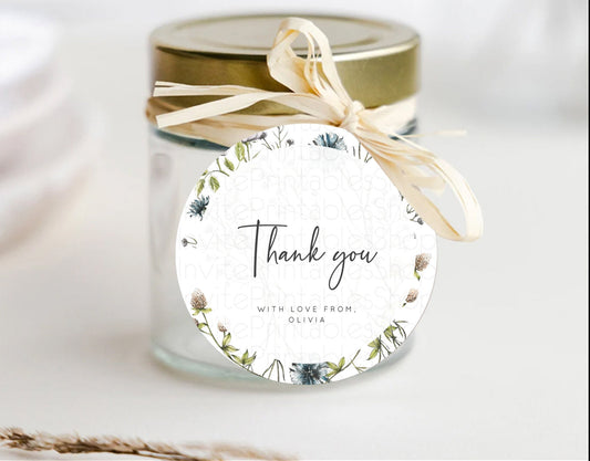 Editable Secret Garden Thank You Tags Wildflower Thank You Gift Tags Pastel