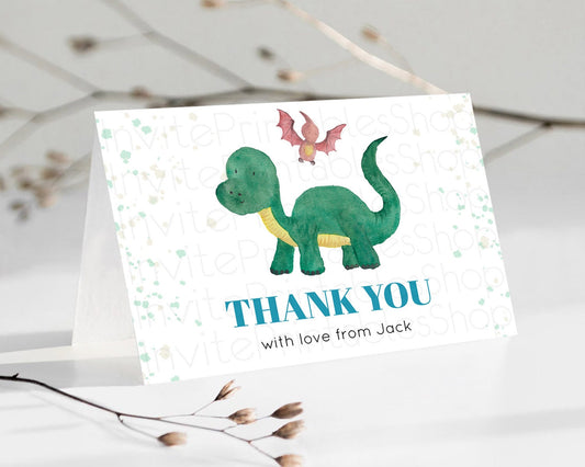 Dinosaur Thank You Dinosaur Volcano Thank You Card Dinosaur Birthday Card Watercolor Volcano T-Rex Raptor Jurassic Teacher Thank You D10153