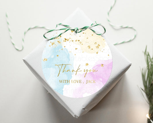 Editable Pastel Thank You Tags Rainbow Thank You Gift Tags Colorful Pastel F