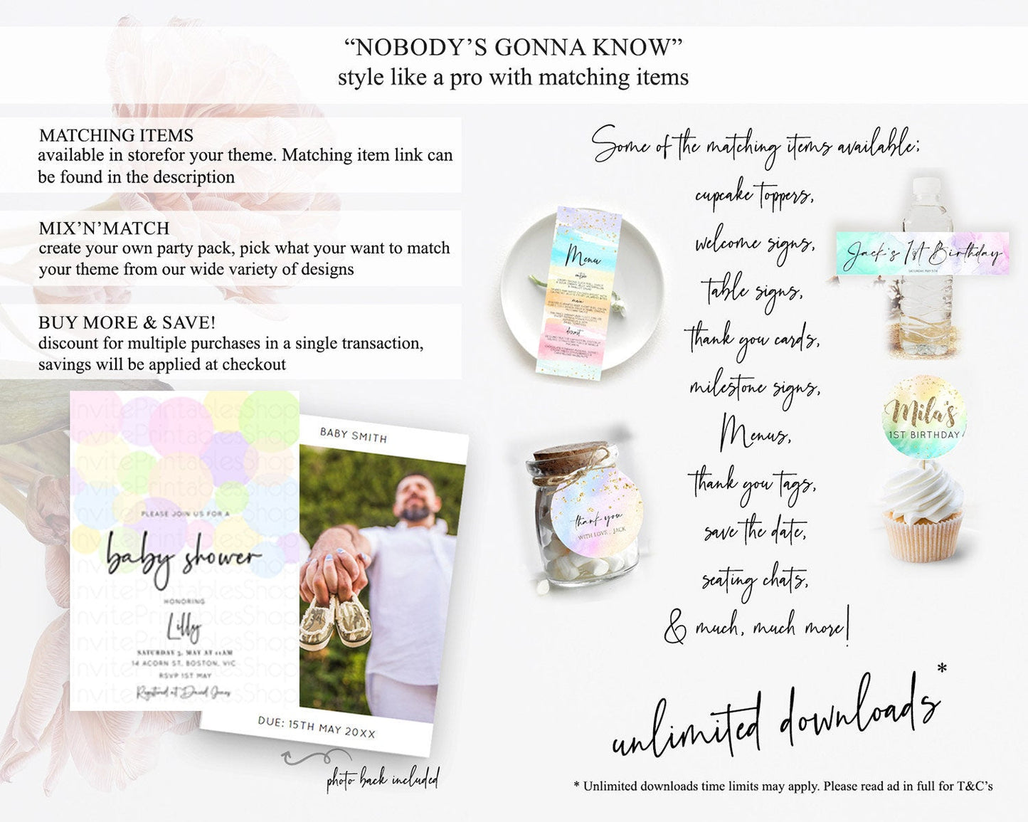 Pastel Rainbow Baby Shower Invitation Pastel Confetti Invitation Sprinkles Bubbles Invitation Colorful Rainbow Confetti Theme D10229