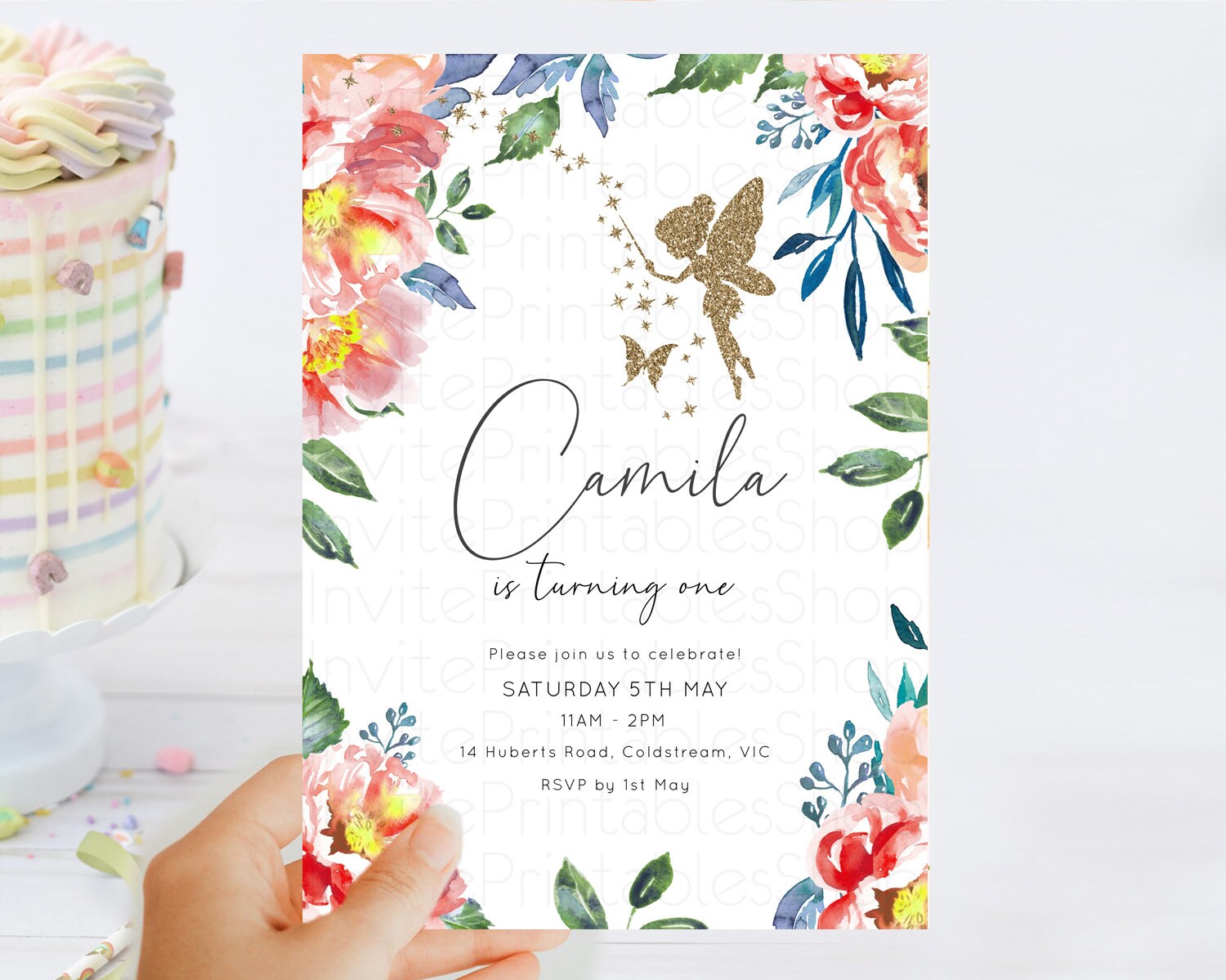 Editable Fairy Birthday Invitation Fairy Invites Fairy Tea Party Fairy Garde