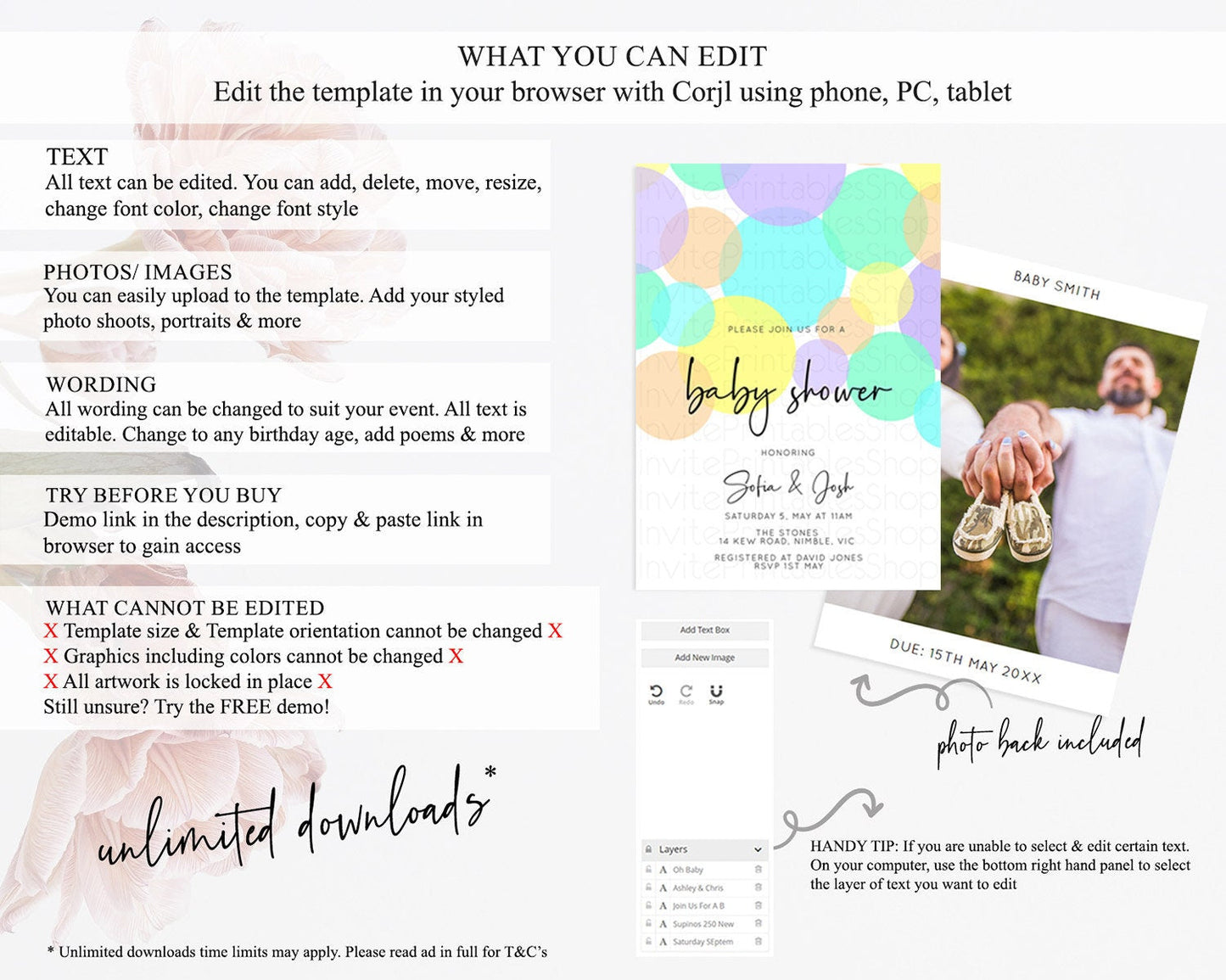 Pastel Rainbow Baby Shower Invitation Pastel Confetti Invitation Sprinkles Bubbles Invitation Colorful Rainbow Confetti Theme D10412