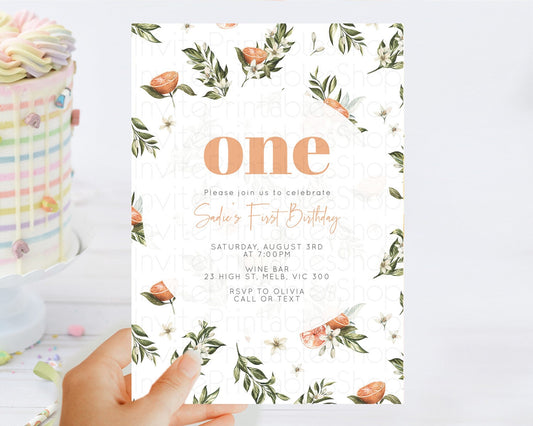Editable Citrus Birthday Invitation Lemon Invitation Orange Invitation Citru