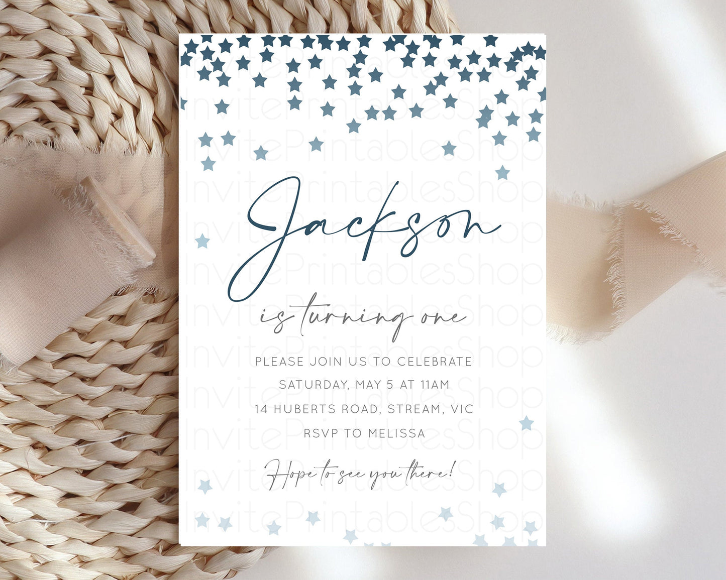 Twinkle Star Birthday Invitation Pastel Stars Birthday Invitation Ombre Stars Navy Blue Invite Sprinkle Confetti 1st 2nd 3rd 350