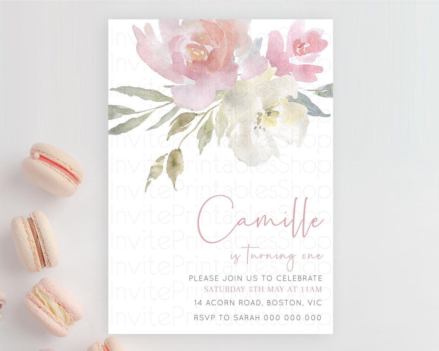 Secret Garden Invitation Wildflower Birthday Invitation Pastel Flowers Invite Enchanted Garden Boho Floral 3rd 2nd First Birthday D10183