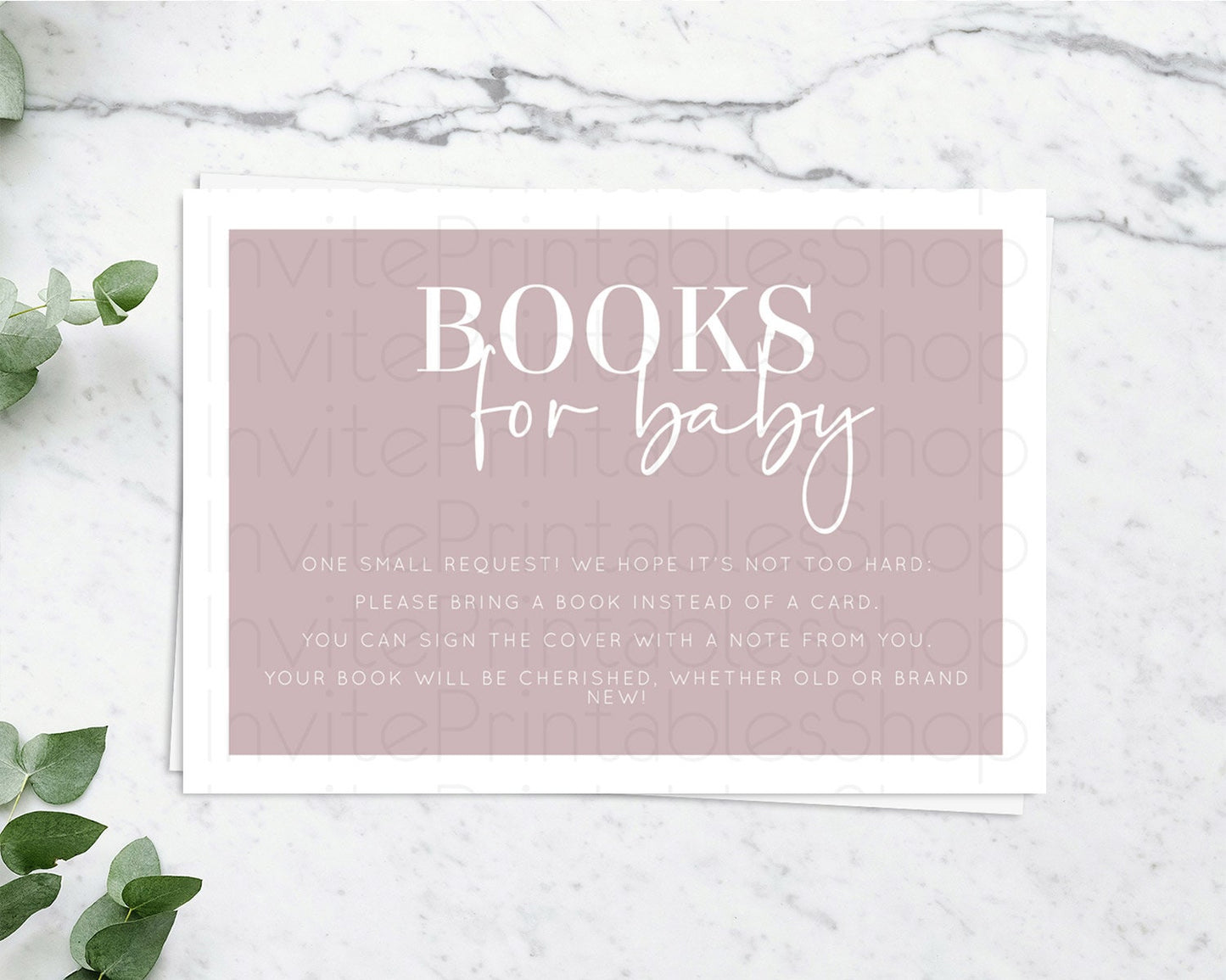 Pink Books For Baby Card Plain Pink Book Insert Minimalist Pastel Pink Book Card Pink Simple Baby Shower Book Poem Request D10936