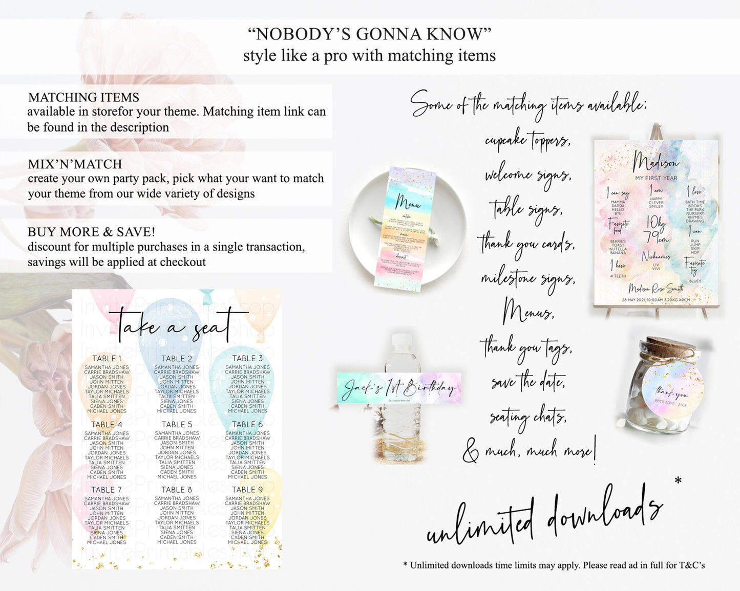 Balloon Seating Chart Pastel Seating Chart Pastel Balloon Seating Sign Colorful Pastel Rainbow Balloon Seating Board Balloon Decor D10776