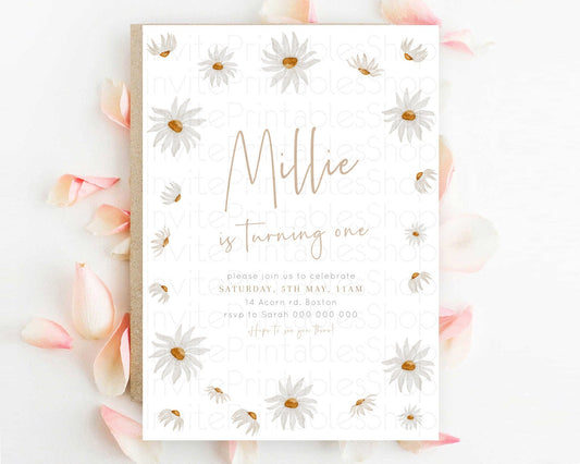 Secret Garden Invitation Wildflower Birthday Invitation Pastel Flowers Invite Enchanted Garden Boho Floral 3rd 2nd First Birthday D23361