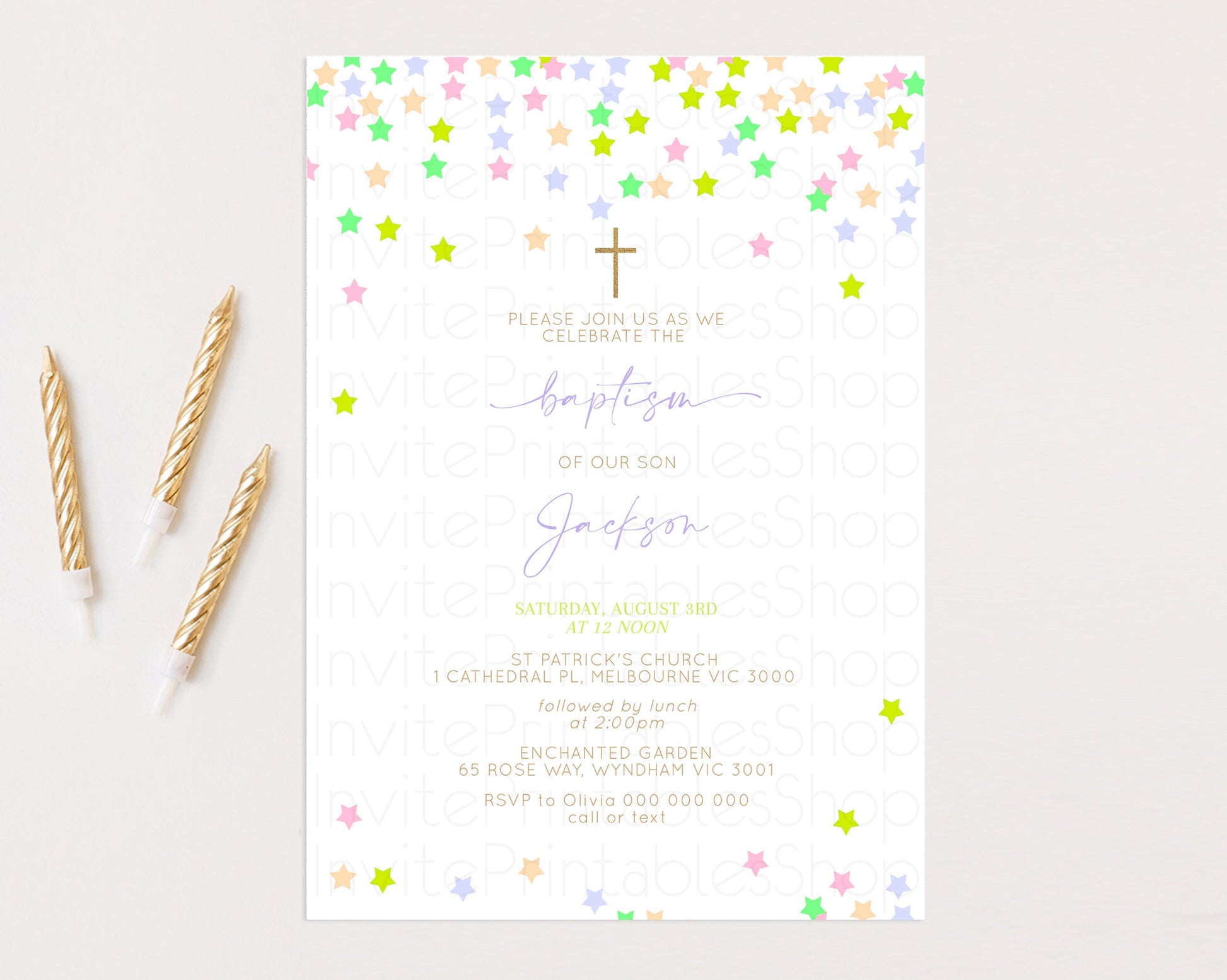 Editable Baptism Invitation Christening Invitation Holy Communion Invite